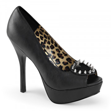 Demonia PIXIE-17 Blk Vegan Leather -Pony Faux Fur