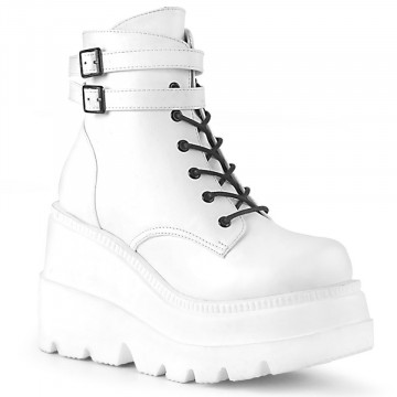 Demonia SHAKER-52 Wht Vegan Leather