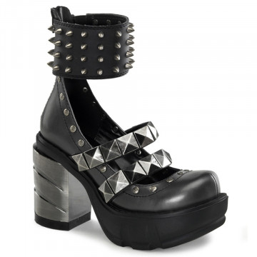 Demonia SINISTER-62 D.Gray-Blk Vegan Leather