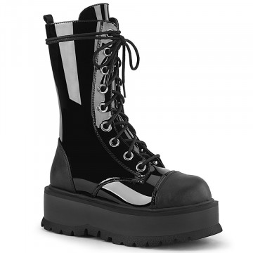 Demonia SLACKER-220-1 Blk Pat-Vegan Leather