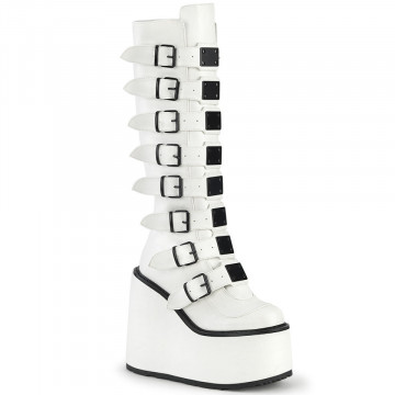 Demonia SWING-815 Wht Vegan Leather