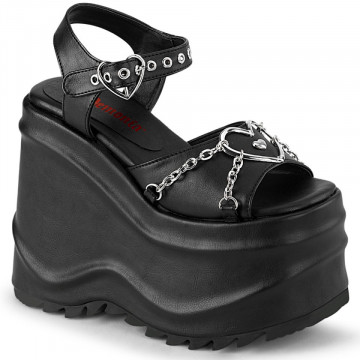 Demonia WAVE-09 Blk Vegan Leather