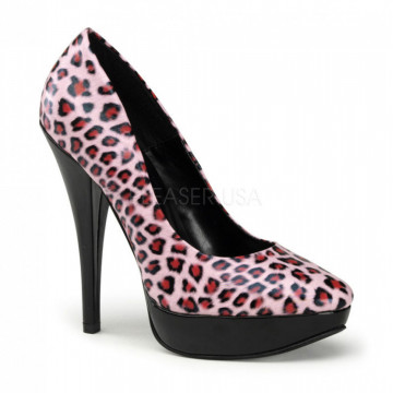 Pin Up Couture HARLOW-01 B. Pink Pu (Cheetah Print