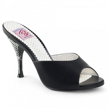 Pin Up Couture MONROE-05 Blk Faux Leather