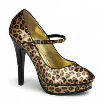 Pin Up Couture PLEASURE-02 Gold Pat (Cheetah Print