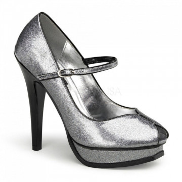 Pin Up Couture PLEASURE-02G Slv Pearlized Gltr Pat