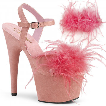 Pleaser ADORE-709F B. Pink F.Suede-Feather/B. Pink
