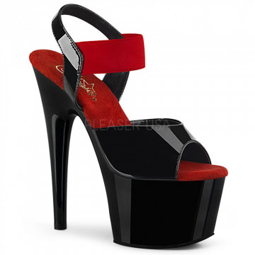 Pleaser ADORE-714 Blk Pat-Red Elastic Band/Blk