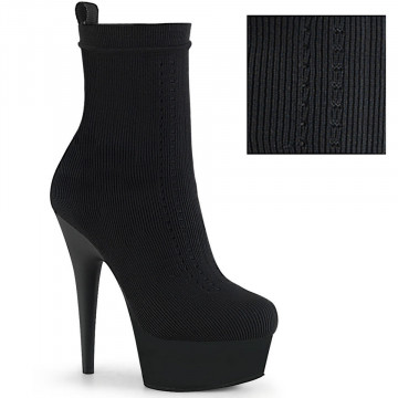 Pleaser DELIGHT-1002-1 Blk Stretch Knit Fabric/Blk