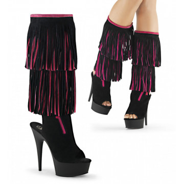 Pleaser DELIGHT-2059TT Blk-H. Pink Suede/Blk Matte