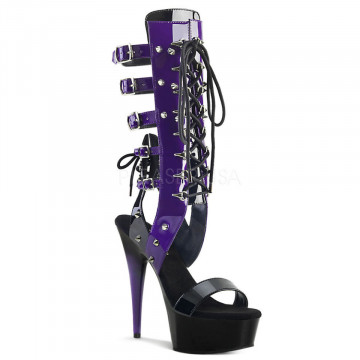 Pleaser DELIGHT-600-38 Blk-Purple Pat/Blk-Purple