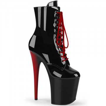 Pleaser FLAMINGO-1020RH Blk Pat/Blk-Red