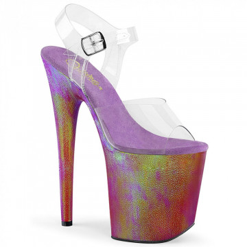 Pleaser FLAMINGO-808WR Clr/Purple Hologram Wrapped