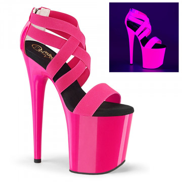 Pleaser FLAMINGO-869UV Neon H. Pink Elastic Band-P