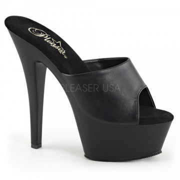 Pleaser KISS-201 Blk Faux Leather/Blk Matte