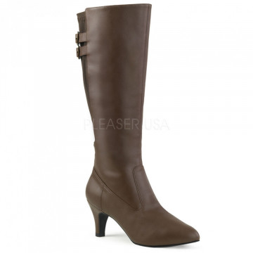 Pleaser Pink Label DIVINE-2018 Brown Faux Leather