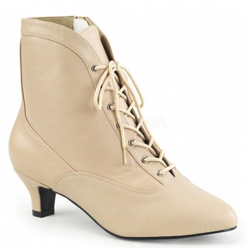 Pleaser Pink Label FAB-1005 Cream Faux Leather