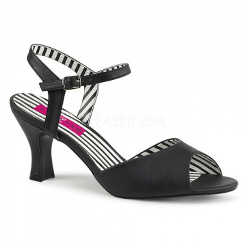 Pleaser Pink Label JENNA-09 Blk Faux Leather