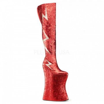 Pleaser Pink Label VIVACIOUS-3016 Red-Gold Glitter