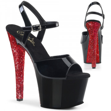 Pleaser SKY-309CHRS Blk/Blk-Red RSTN