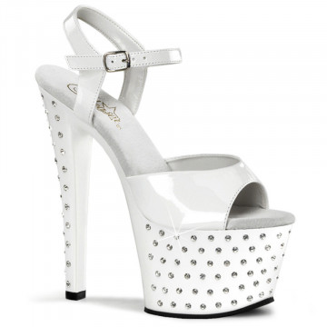 Pleaser STARDUST-709 Wht Pat/Wht