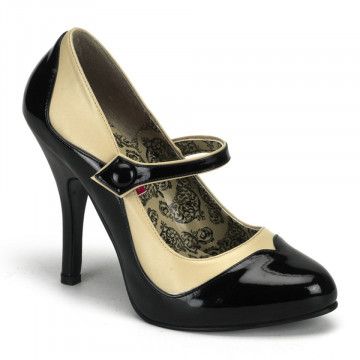 Bordello TEMPT-07 Blk-Cream Pu