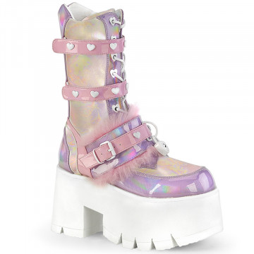 Demonia ASHES-120 B.Pink-Lavender Holographic Pat