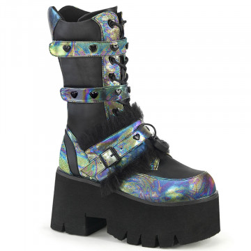 Demonia ASHES-120 Blk Vegan Le Green Multi Oil