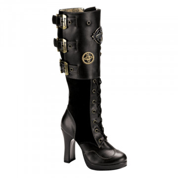 Demonia CRYPTO-302 Blk Vegan Leather-Microfiber