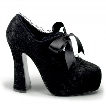 Demonia DEMON-11 Blk Satin-Blk Lace