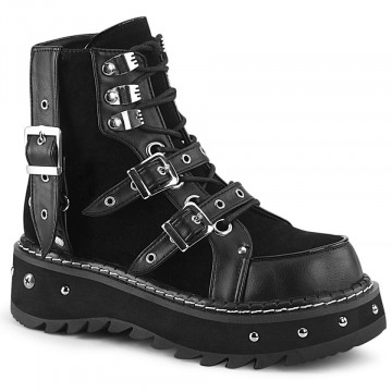 Demonia LILITH-278 Blk Vegan Leather-Vegan Suede