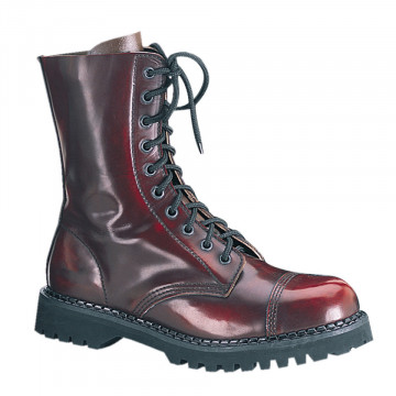Demonia ROCKY-10 Burgundy Rub-Off Leather