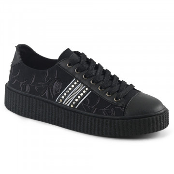 Demonia SNEEKER-106 Blk Canvas-Blk Pu