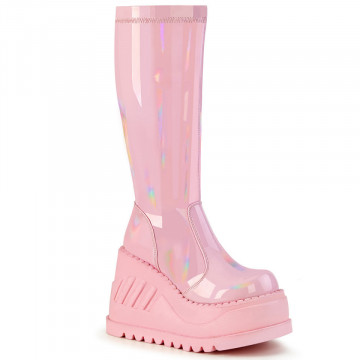 Demonia STOMP-200 B. Pink Hologram Stretch Patent