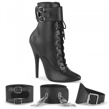 Devious DOMINA-1023 Blk Faux Leather