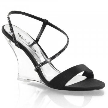 Fabulicious LOVELY-417 Blk Satin/Clr