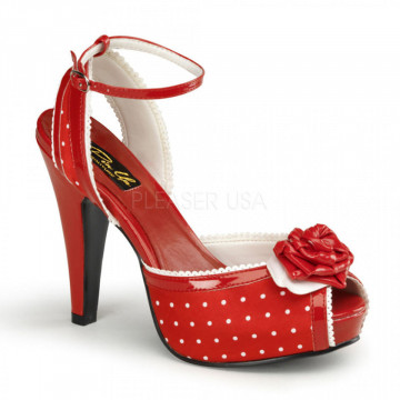 Pin Up Couture BETTIE-06 Red Satin (Polka Dots Print)