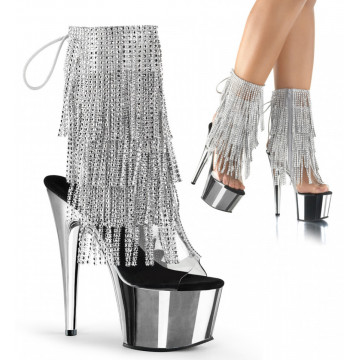 Pleaser ADORE-1017RSF Clr-Slv/Slv Chrome