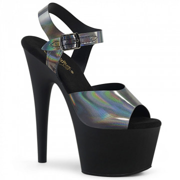 Pleaser ADORE-708N-DT Pewter Hologram TPU/Blk Matte