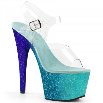 Pleaser ADORE-708OMBRE Clr/Aqua-Blue Ombre