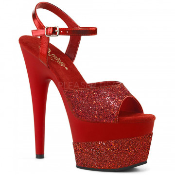 Pleaser ADORE-709-2G Red Glitter/Red Glitter