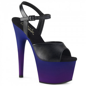 Pleaser ADORE-709BP Blk Faux Leather/Blue-Purple O