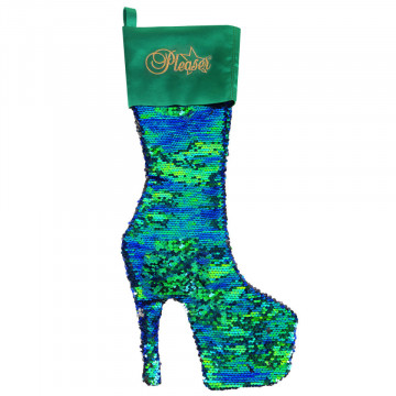 Pleaser Calze da appendere Green Sequins