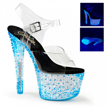 Pleaser CRYSTALIZE-308PS Clr/Neon Icy Blue
