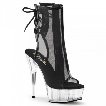 Pleaser DELIGHT-1018MSH Blk Pat-Mesh/Clr