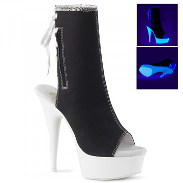 Pleaser DELIGHT-1018SK Blk Canvas/Neon White