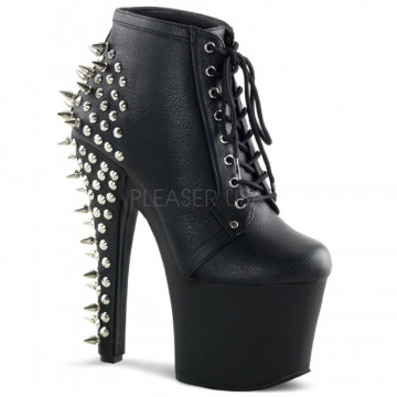 Pleaser FEARLESS-700-28 Blk Faux Leather/Blk Matte