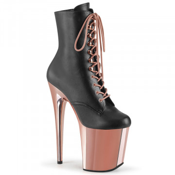 Pleaser FLAMINGO-1020 Faux Leather/Rose Gold Chrome