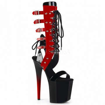 Pleaser FLAMINGO-800-38 Blk-Red Pat/Blk-Red