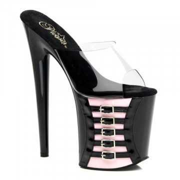 Pleaser FLAMINGO-801FH-05 Clr-B. Pink/Blk